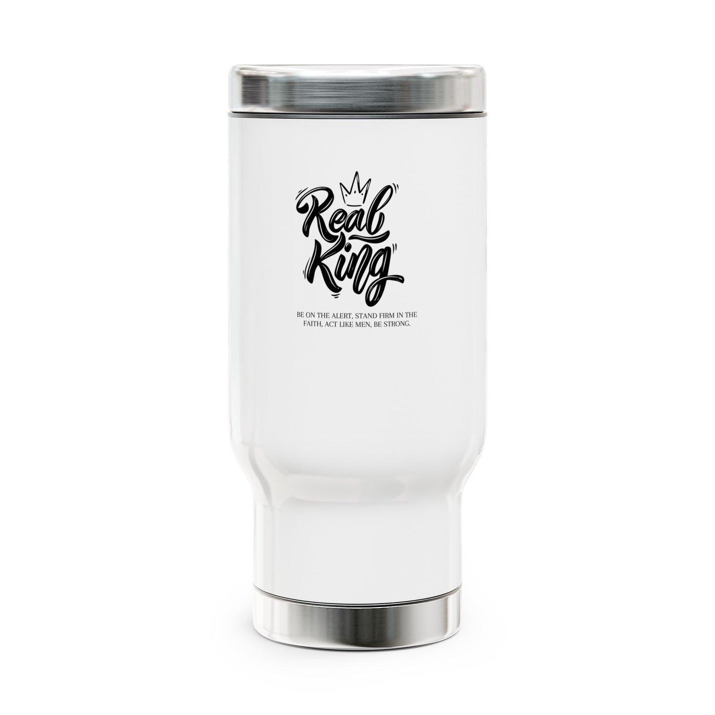 She Pray Daily- King Stainless Steel Travel Mug with Handle, 14oz