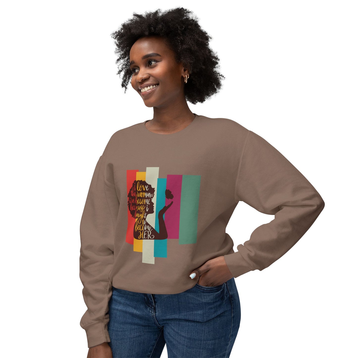 She Pray Daily ( She is a Queen) Unisex Lightweight Crewneck Sweatshirt