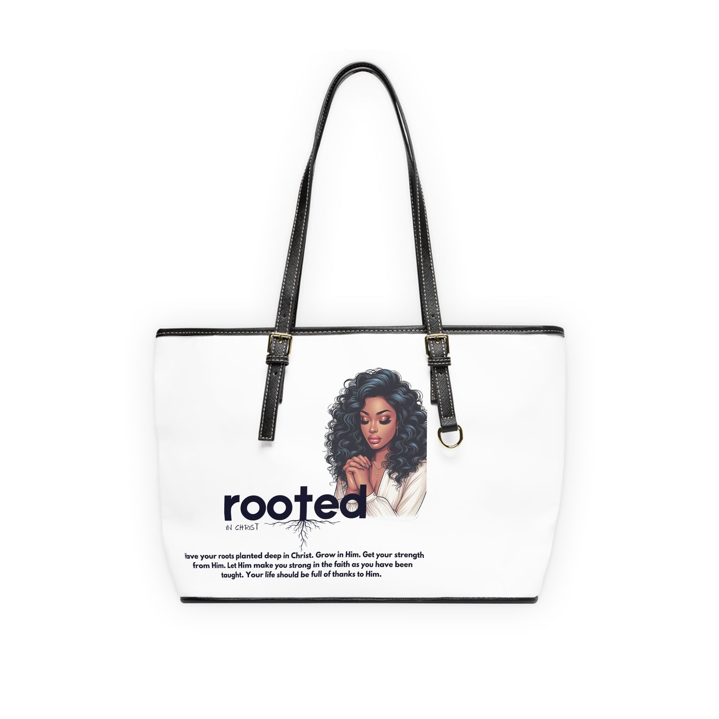 She Pray Daily- Rooted in Christ Leather Shoulder Bag